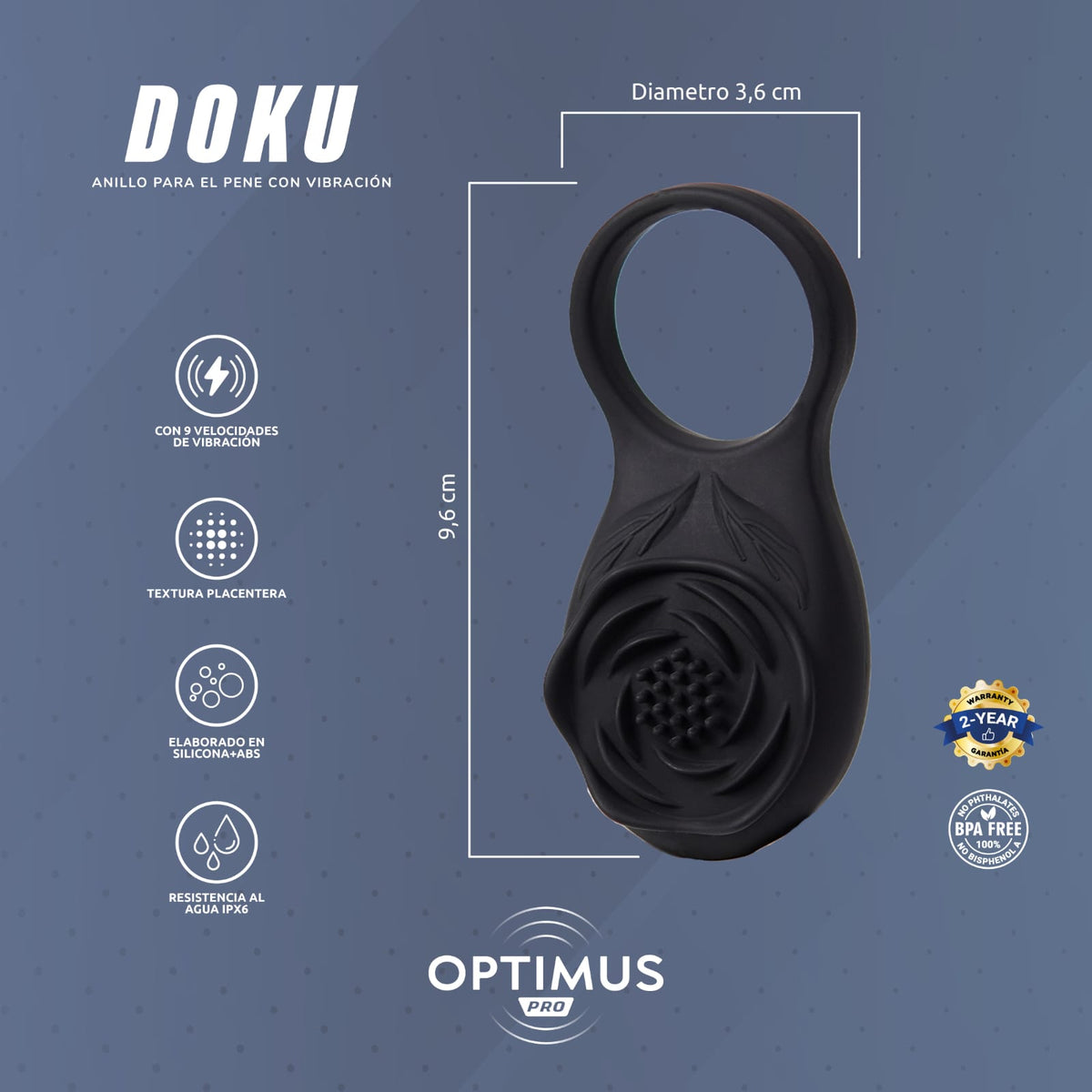 Anillo Vibrador Doku con APP
