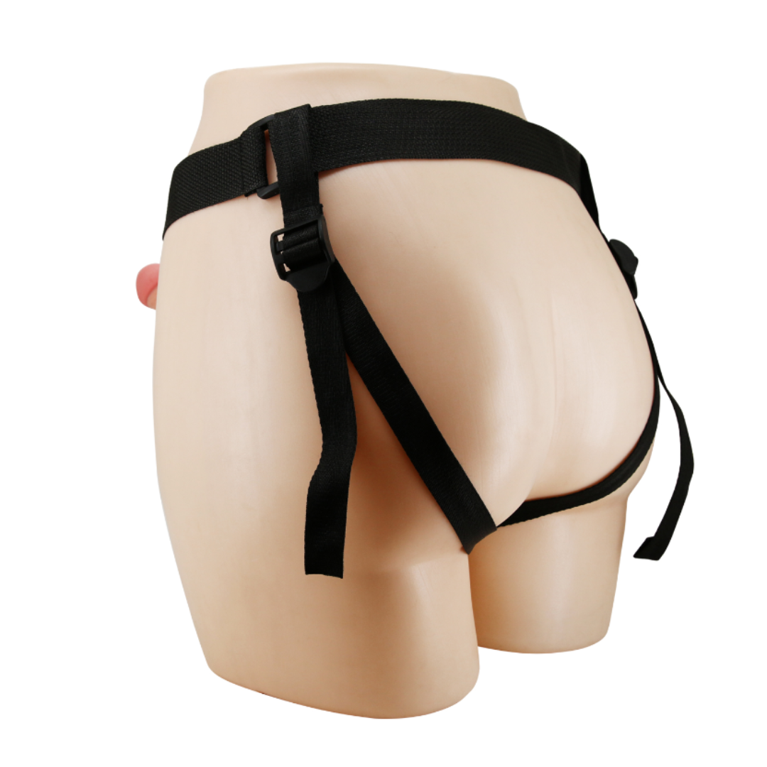 Arnés hueco ajustable realista con estimulador de clítoris de 19 cm