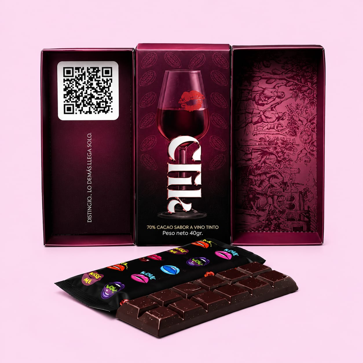 Chocolate Clik Vino Tinto