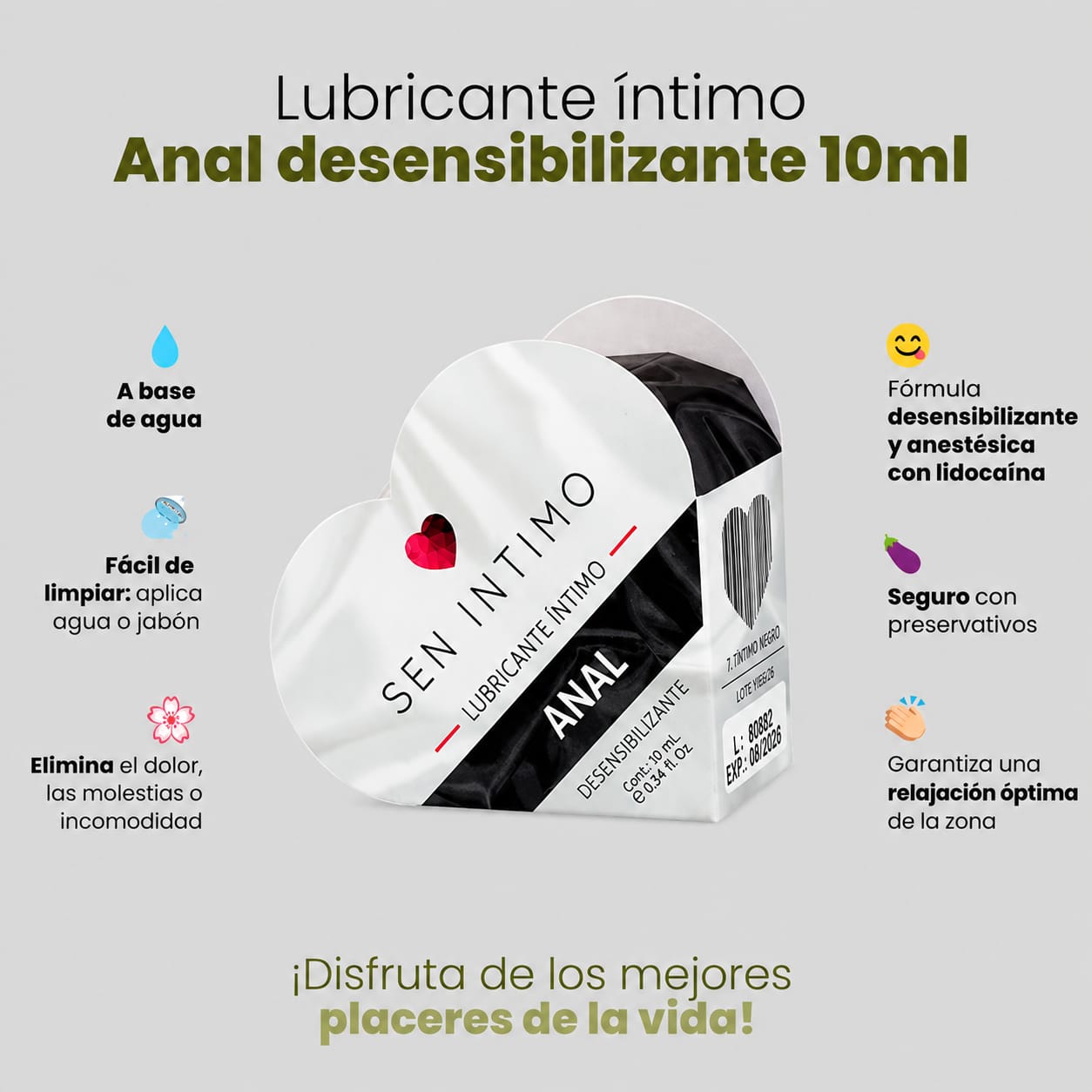 Lubricante Intimo Anal con Desensibilizante Sen Intimo 10 ml