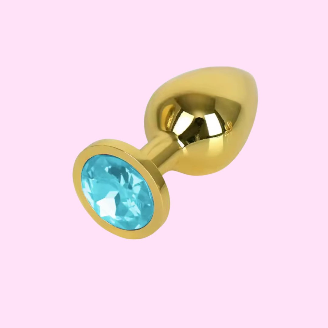 Plug Anal Dorado de Diamante