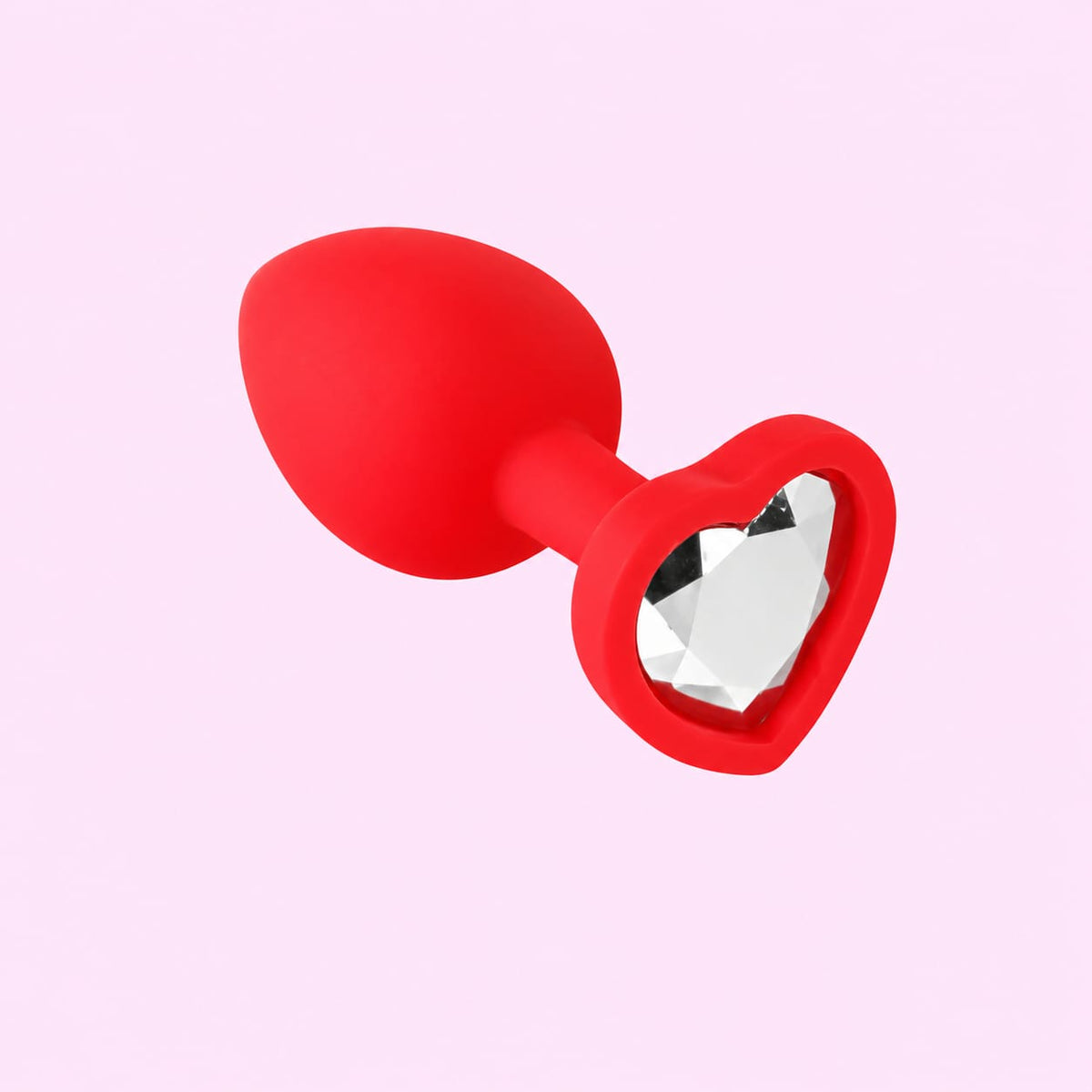 Plug Anal de Silicona con Diamante Corazón