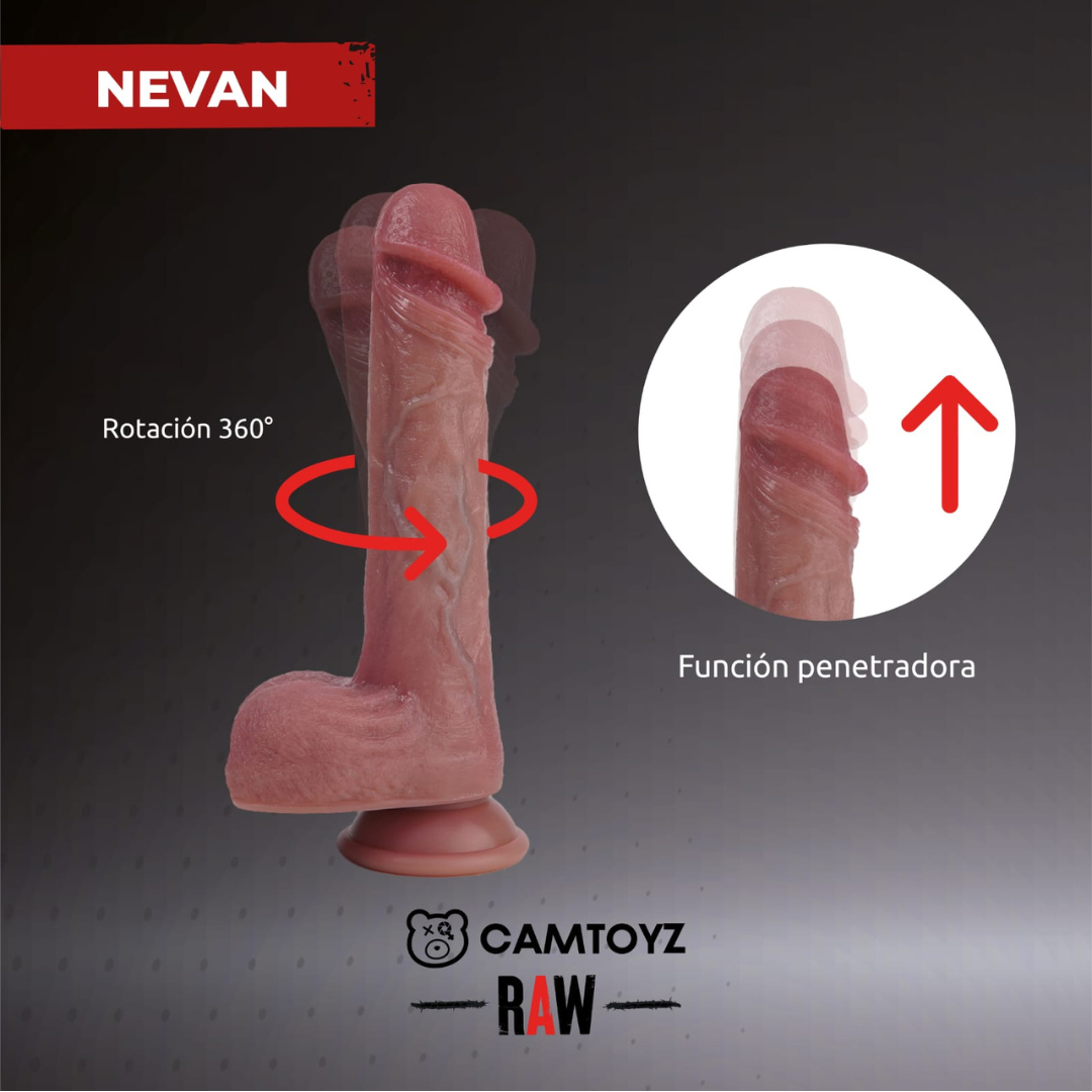 Vibrador Super Realista Autopenetrable con Rotación 22 cm «Nevan»