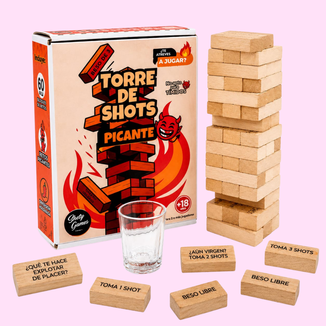 Jenga de shots para amigos calientes