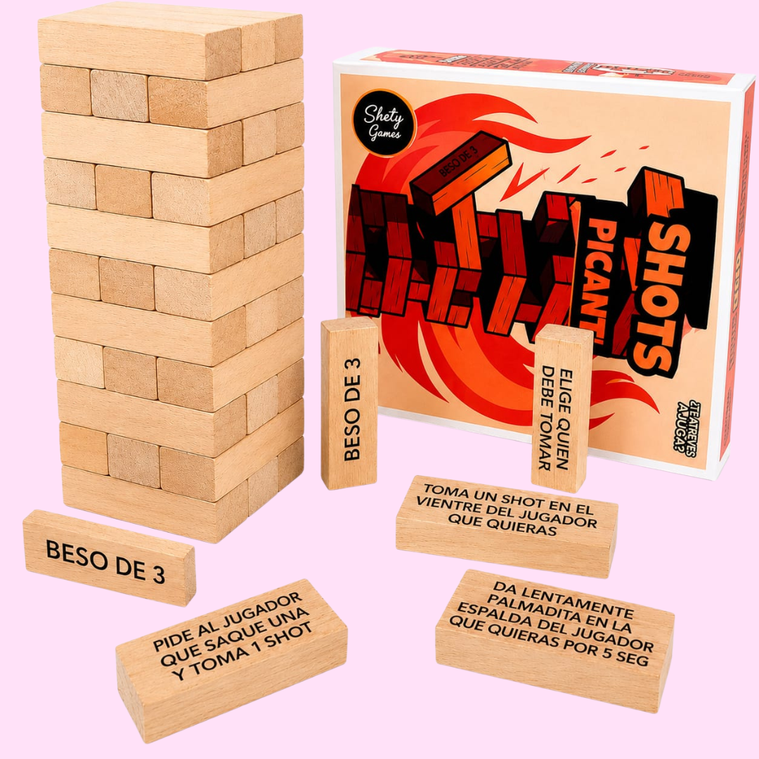 Jenga de shots para amigos calientes